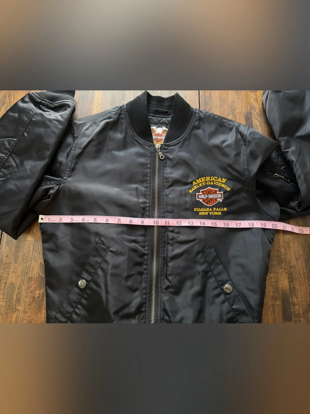 Harley Davidson Nylon Bomber Jacket Niagara Falls Embroidered Logo Men’s XS